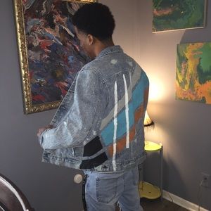 Custom painted denim jacket